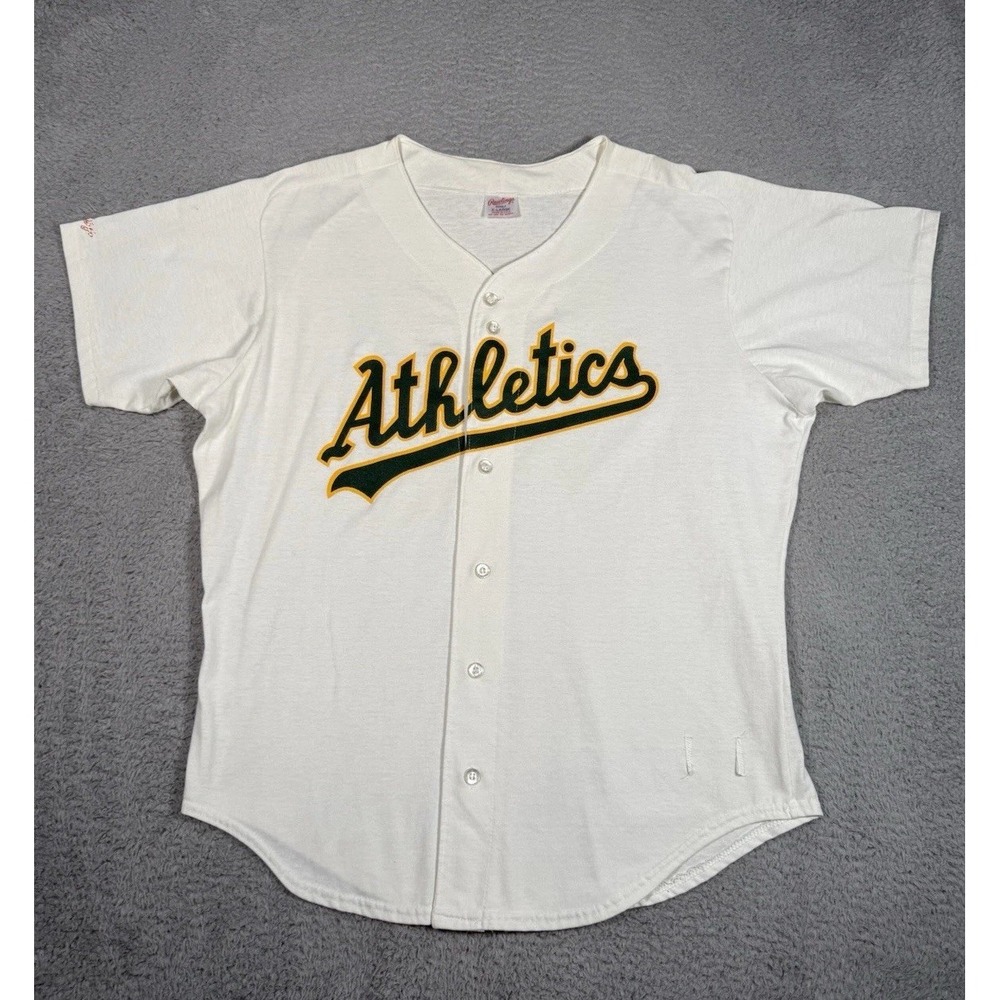 Vintage Rawlings Oakland Athletics A's MLB‎ Baseball Shirt Jersey Adult X-Large